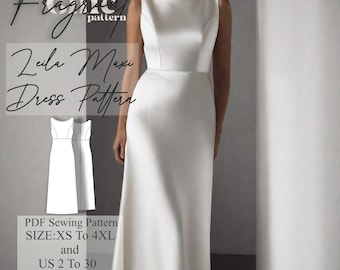 Boat Neck Dress Sewing Pattern | A Line Maxi Dress Sewing Pattern | Women Dress Sewing Pattern | Sewing Patterns |Digital PDF Sewing Pattern