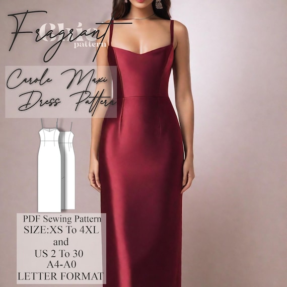 prom dress sewing patterns uk Prom Dress Sewing Pattern , Maxi Dress Sewing Pattern , Strap Dress Sewing  Pattern , Women Dress Sewing Pattern , PDF Digital Sewing Pattern