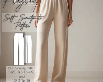Sweatpants Sewing Pattern,Easy Beginner Pattern,Women's Sweatpants Pattern,Yoga Pants,Loungewear Pants,Homewear,PDF Digital Sewing Pattern