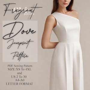 Jumpsuit Pattern | Sewing Pattern | One Shoulder Jumpsuit Pattern | Sewing Patterns for Women | Overall Pattern | PDF Digital Sewing Pattern