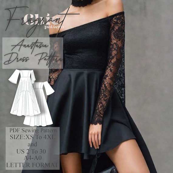 Off-shoulder Dress Sewing Pattern, Women Dress Sewing Pattern, Prom Dress Pattern, Costume Cosplay Dress Pattern, Digital PDF Sewing Pattern - Etsy Off-shoulder Dress Sewing Pattern, Women Dress Sewing Pattern, Prom Dress Pattern, Costume Cosplay Dress Pattern, Digital PDF Sewing Pattern - Etsy