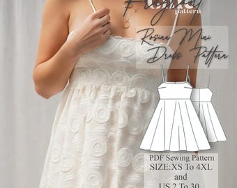 Straps Dress Pattern | Mini Dress Sewing Pattern | Women Dress Sewing Pattern | Dress Pattern Sewing | PDF Digital Sewing Pattern