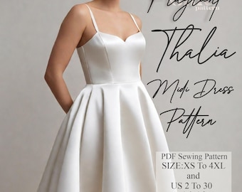 Sweetheart Neck Dress Sewing Pattern | Midi Dress Sewing Pattern | Strap Dress Pattern | Women Dress Pattern | Digital PDF Sewing Pattern