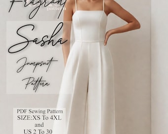 Formal Jumpsuit Sewing Pattern | Womens Jumpsuit Pattern | Sewing Patterns | Strap Jumpsuit Sewing Pattern | Prom Jumpsuit Pattern