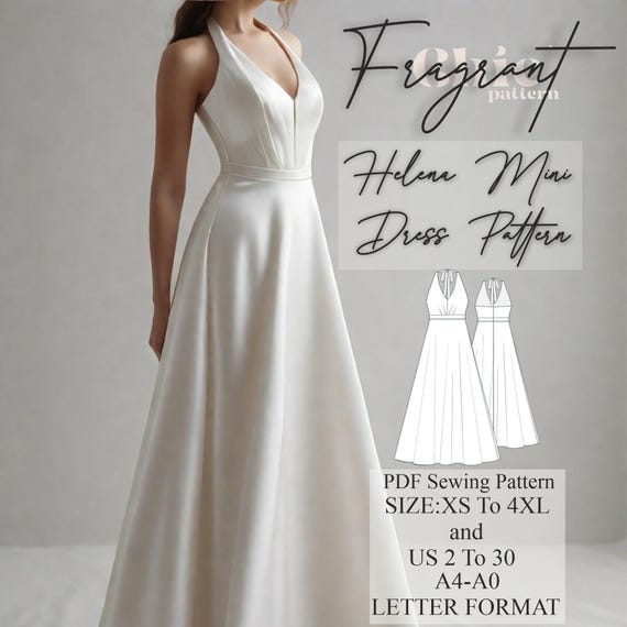 Halter Neck Dress Sewing Pattern | Maxi Dress Sewing Pattern | Women Dress  Sewing Pattern Sewing Pattern Dress | PDF Digital Sewing Pattern - Etsy