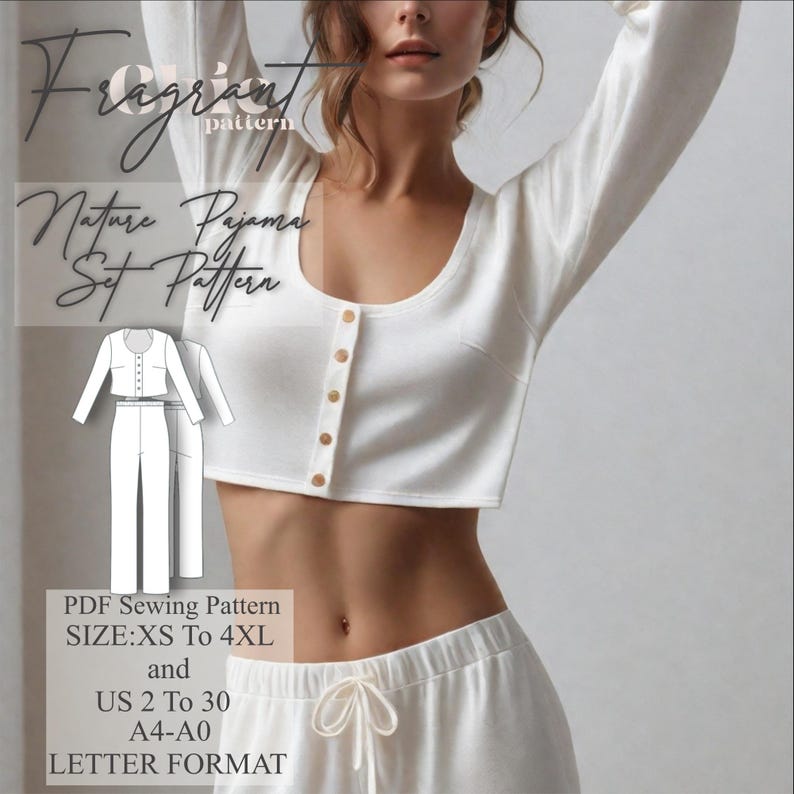 Pajama Sewing Pattern | Women Sewing Pattern | Pajama Set Pattern ...