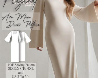 High Neck Long Sleeve Dress Sewing Pattern (PDF Pattern) - Etsy High Neck Long Sleeve Dress Sewing Pattern (PDF Pattern) - Etsy