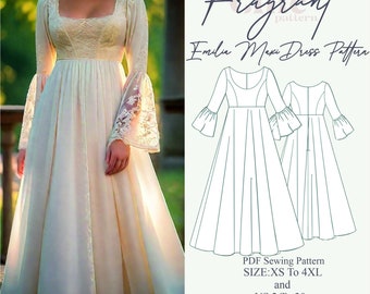 Renaissance Chemise Pattern,Fairy Dress,Fantasy Dress,Medieval Cosplay Costume Dress,Celtic Dress,Regency Dress,PDF Digital Sewing Pattern