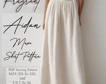 Maxi Skirt Sewing Pattern, Women's Long Gathered Skirt Pattern, Modest Skirt, Summer Skirt, Instant Download, PDF Digital Sewing Pattern