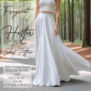 Skirt Sewing Pattern, Maxi Skirt Sewing Pattern, Women Skirt Sewing Pattern, Sewing Patterns, Long Skirt Pattern, PDF Digital Sewing Pattern