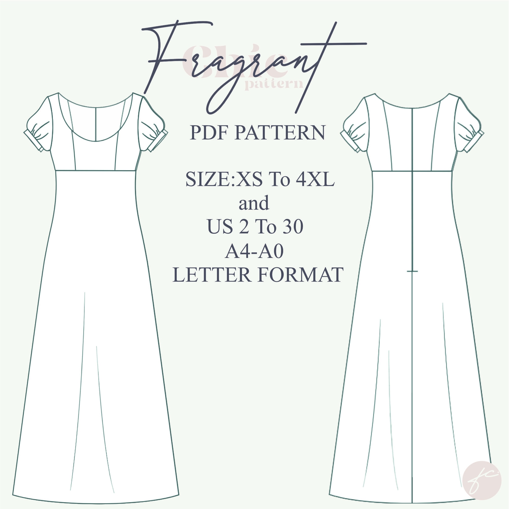 Pdf Regency Crown Pattern Scoop Neck Regency Dress Pattern , Renaissance Empire Waist Costume ...