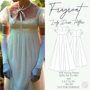 Bridgerton Dress ,Regency Dress ,Renaissance Dress ,Cottagecore Dress ,Fairy Dress,Cosplay Costume Dress,PDF Digital Sewing Pattern