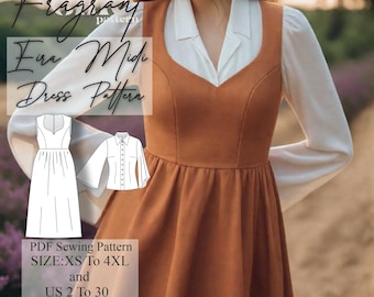 Renaissance Dress Pattern, Regency Dress Pattern, Medieval Dress Pattern, Dirndl Dress Pattern,Ren Faire Dress, PDF Digital Sewing Pattern