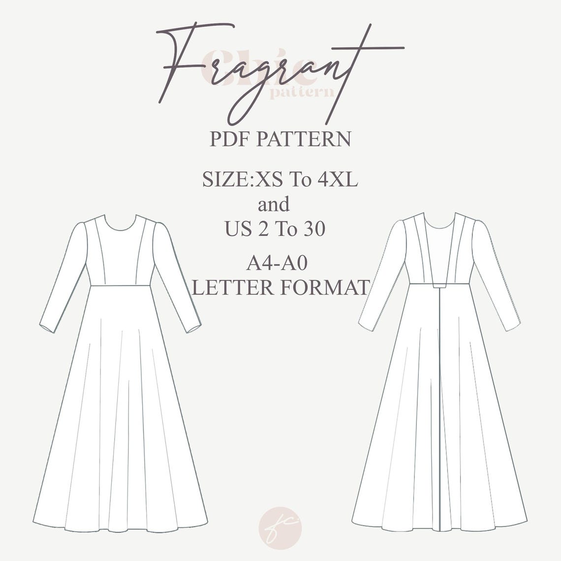 Open Back Dress Sewing Pattern , Maxi Dress Sewing Pattern , Women ...