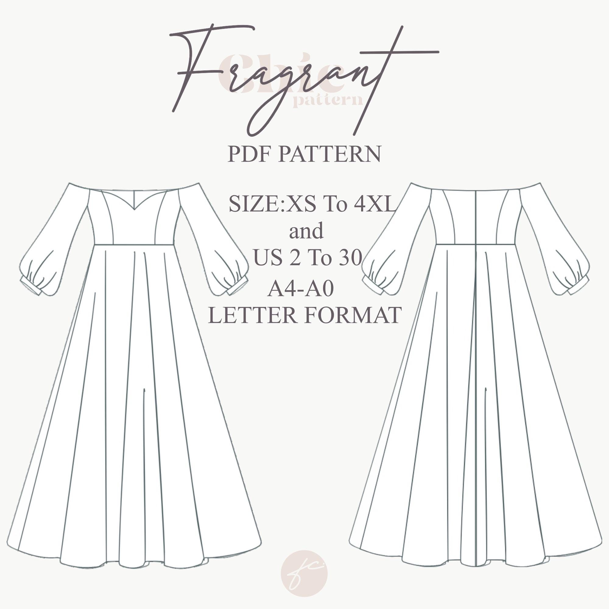 long sleeve off the shoulder dress pattern Bishop Sleeve Off Shoulder Dress Pattern,Ball Gown Dress,Prom Dress,Evening Gown Cocktail Dress,Graduation Dress,PDF Digital Sewing Pattern