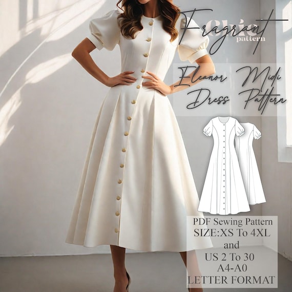 knee length dresses for ladies Blue & White Lace Trim Button Down Midi Dress S main image 1