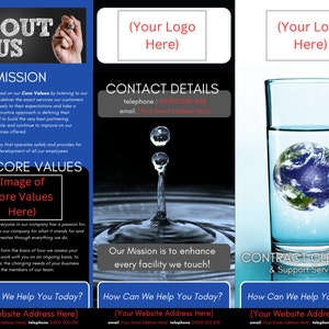 Cleaning Business Sales Leaflet Template | Fully Editable Document | Cleaning Business Template Download | Sales Tri-fold Leaflet