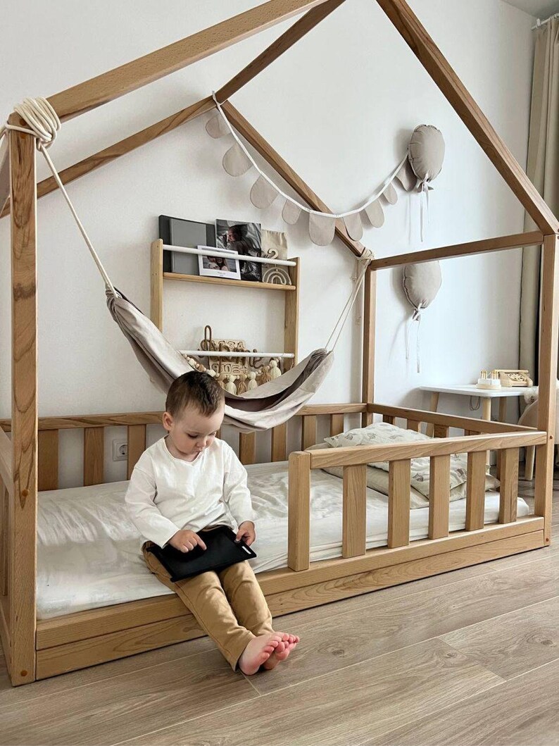 Montessori House Floor Kid Bed Etsy Australia