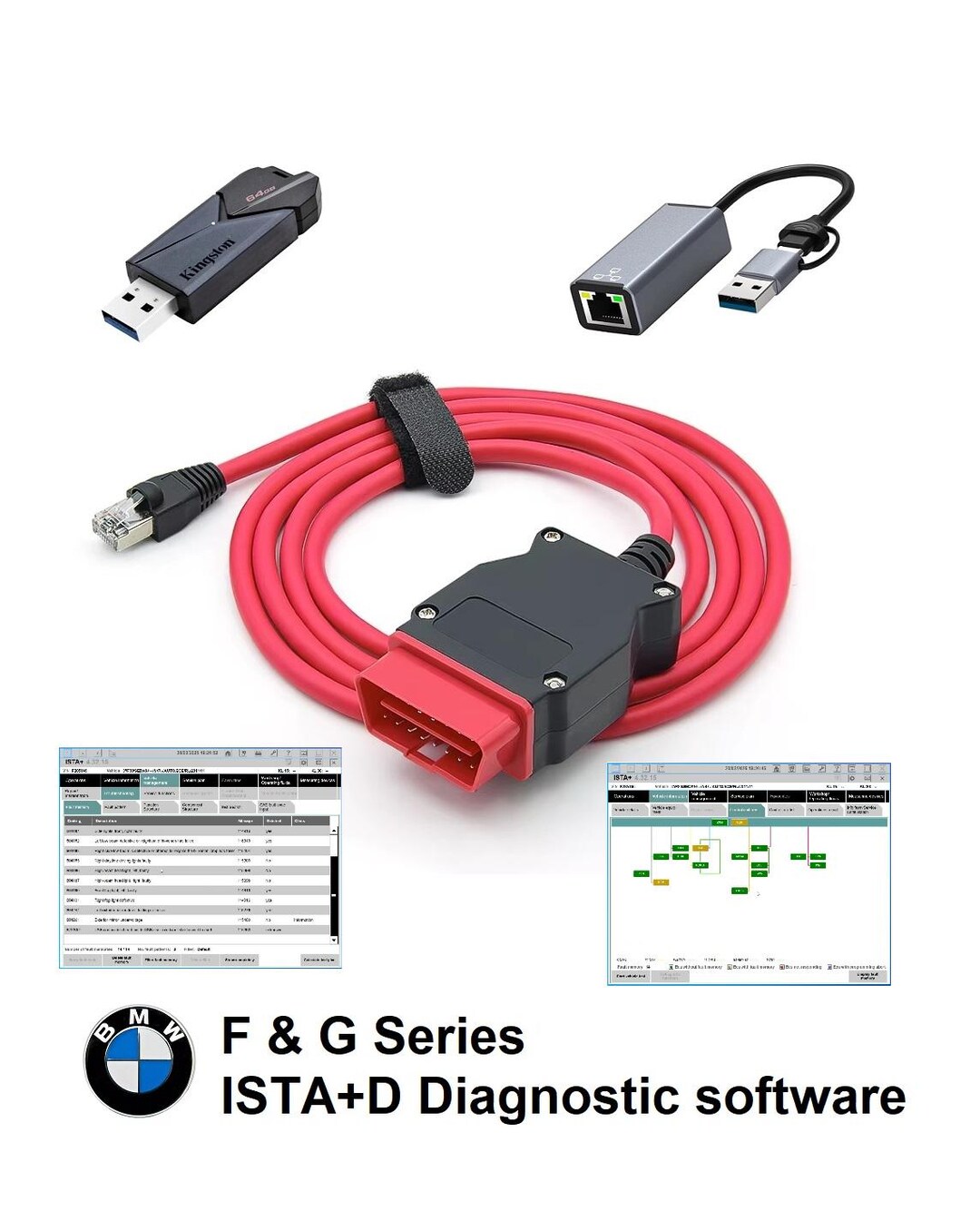 BMW ISTA Software on Memory Stick Comes With ENET Interface Cable ...