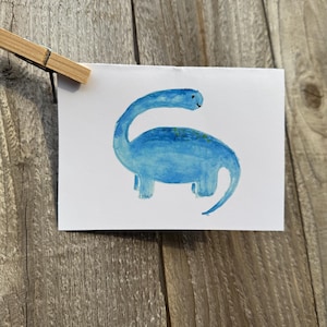 Cartão de dinossauro aquarela