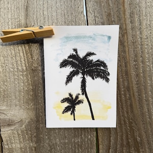 Cartão de palmeira em aquarela