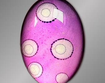 35x25mm Cabochon for Jewelry and Crafts, Hand-Painted, Wire Wrapping and Bead Embroidery, Purple Cab