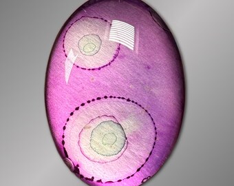 35x25mm Cabochon for Jewelry and Crafts, Hand-Painted, Wire Wrapping and Bead Embroidery, Purple Cab