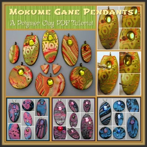 Mokume Gane Pendants and Earrings,  A Polymer Clay PDF Tutorial, DIY Jewelry