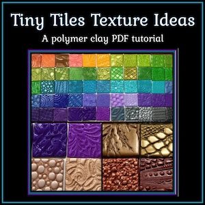 Azulejos pequeños con textura, ideas para texturas superficiales, tutorial de arcilla polimérica en PDF, azulejos Inchie