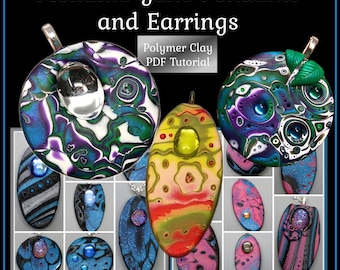 Mokume Gane Pendants and Earrings,  A Polymer Clay PDF Tutorial, DIY Jewelry