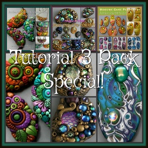 Tutorial 3 Pack Special, Enchanted Garden, Mokume Gane and Jewel Encrusted Pendants, 3 PDF Tutorials, Bundle Price, Beautiful Wearable Art image 1