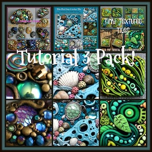 Tutorial 3 Pack Special, Inchies, Tidepool Suncatcher and Jewel Encrusted Pendants,  3 PDF Tutorials, Bundle Price