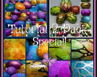 Unique Painted Eggs, PDF Tutorial Special Bundle Pack, Easter Egg Art, DIY, Holiday Decor