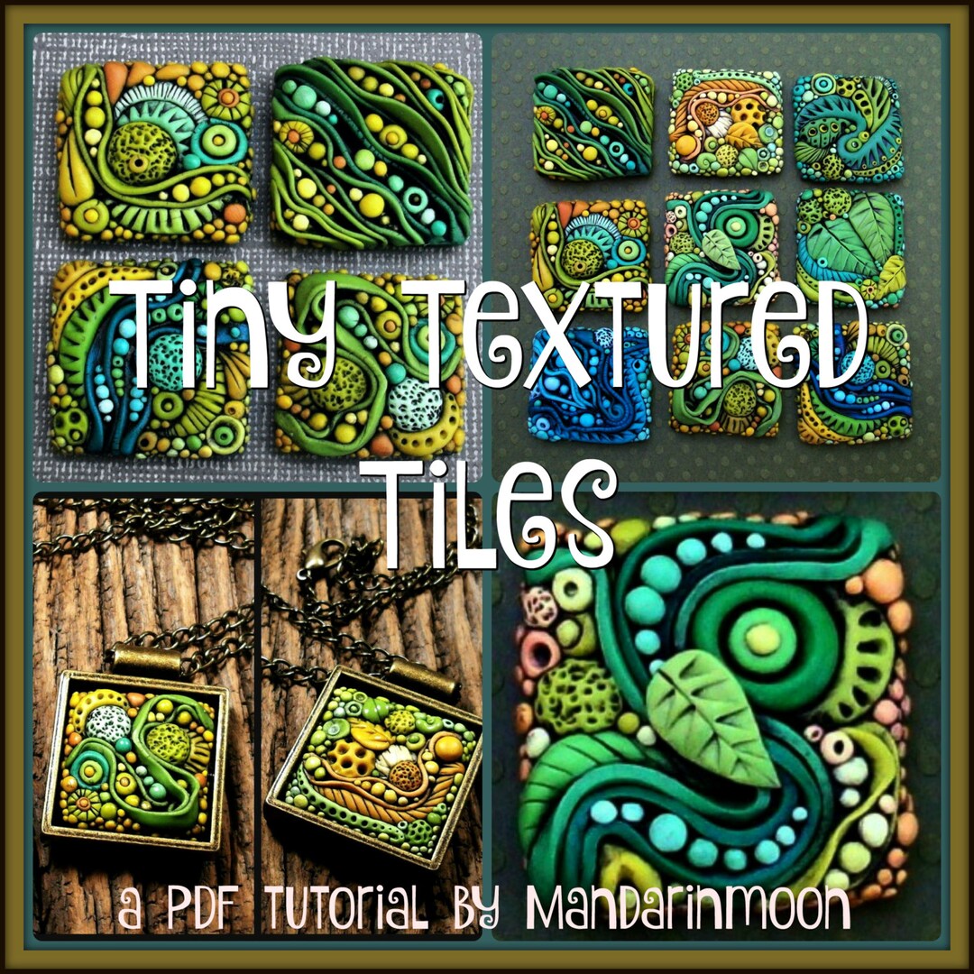 Tiny Textured Tiles, A Polymer Clay PDF Tutorial, Inchie Tiles Etsy