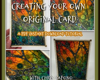Alcohol Ink Art Card Tutorial: DIY Greeting Card (PDF Download)