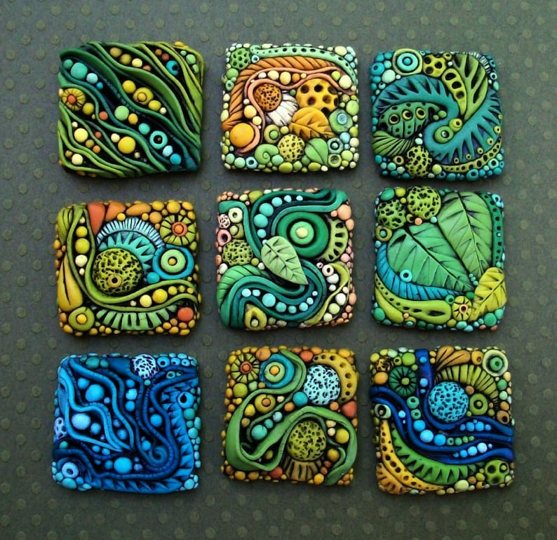 Tiny Textured Tiles A Polymer Clay PDF Tutorial Inchie Tiles Etsy