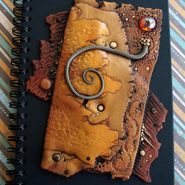 Journal Notebook Handmade Polymer Clay Art Cover