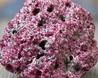 Honeycomb Ruby Rough Specimen, Natural Ruby Crystal in Matrix, Pink Ruby Mineral, Collector Display Stone