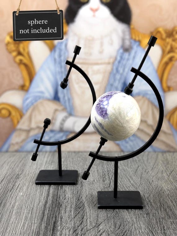 Black Metal Sphere Holder Stand, Adjustable Crystal Ball Display Stand, Sphere Display Holder, Modern Orb Stand, Crystal Sphere Decor Gift