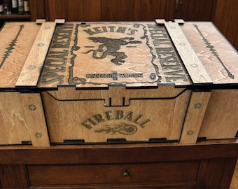 Customized Fireball | Whisky | Liquor Box | Laser Engraved | Custom Design | Personalized | Gift Box