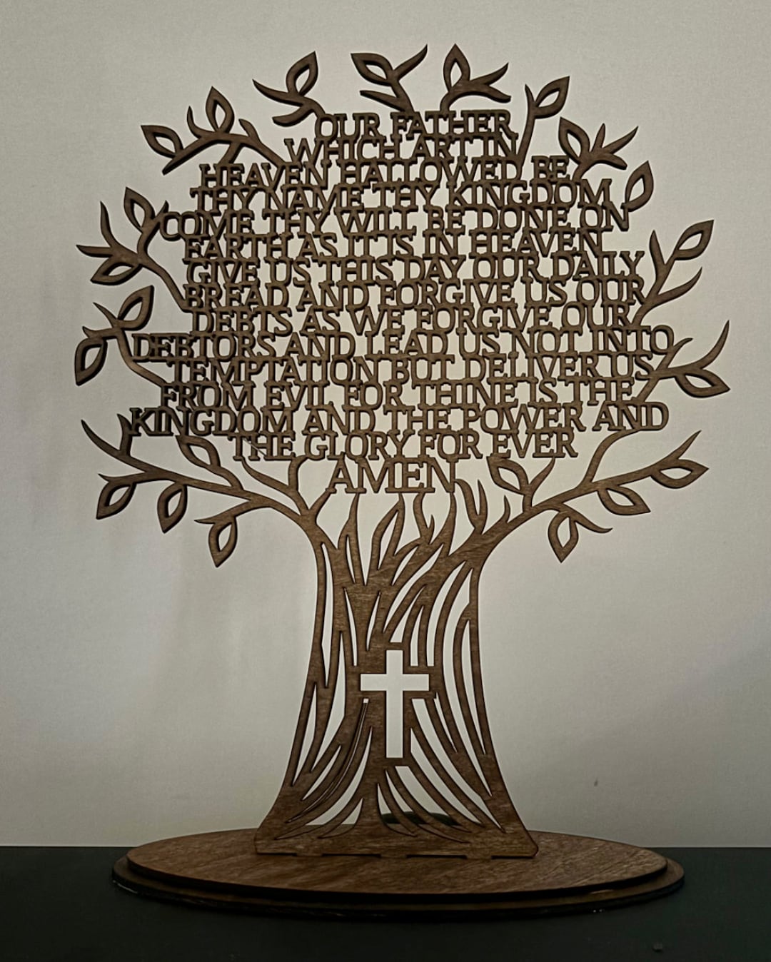 Prayer Hand Tree Lord's Prayer Tree | Laser Engraved | Wood | Christian | Art - Etsy
