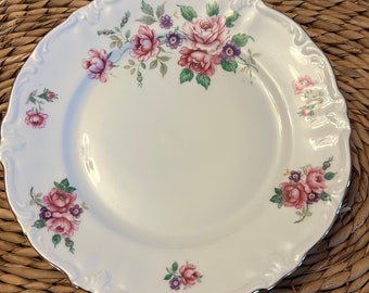 Set of Six Winterling Bavaria Salad Plates - Pink Roses, Purple Flowers, Gold Trim - Buy One or All!