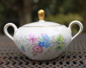 Vintage Seltmann Weiden Bavaria Sugar Bowl - Liane con flores silvestres