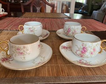 Vintage Limoges France Bridal Wreath Saucers