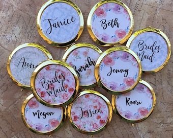 Bridesmaid Compact Mirror, Bridesmaid Gift,Personalized Mirror, Bridal Party Gift, Maid of Honor Gift, Bachelorette Stocking Stuffer