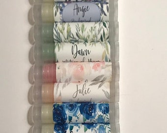 Bridesmaid Gift Personalized Lip Balms, Bachelorette Party Favors Lip Gloss Chap Stick