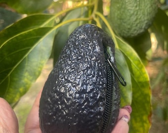 Avocado Coin Purse, Mini Purse with Zipper, Gift for Her, Stocking Stuffer, Avocado Lover