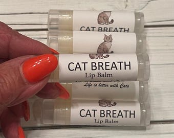 Cat Lover, Cat Breath Lip Balm, Funny Gag gift for Crazy Cat Lady, Stocking Stuffer, Natural Ingredients, Gift for Her Chapstick
