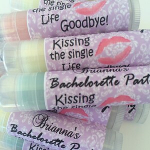 Bachelorette Lip Balm, Bachelorette Party Favors, Kissing the Single Life Goodbye Personalized Bachelorette  Party Gift