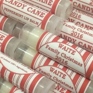 Peppermint Lip Balms, Christmas Stocking Stuffer, Giveaway Gift, Winter Lip Balms, Personalized Lip Balms Coworker Gift, Christmas Gift image 5